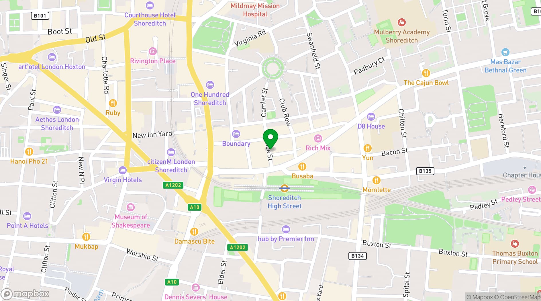 Map showing The Rogue Room