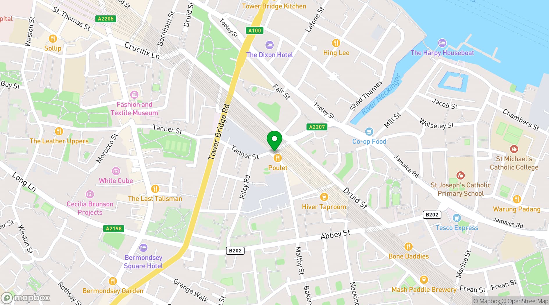 Map showing Maltby Street Wine Houe