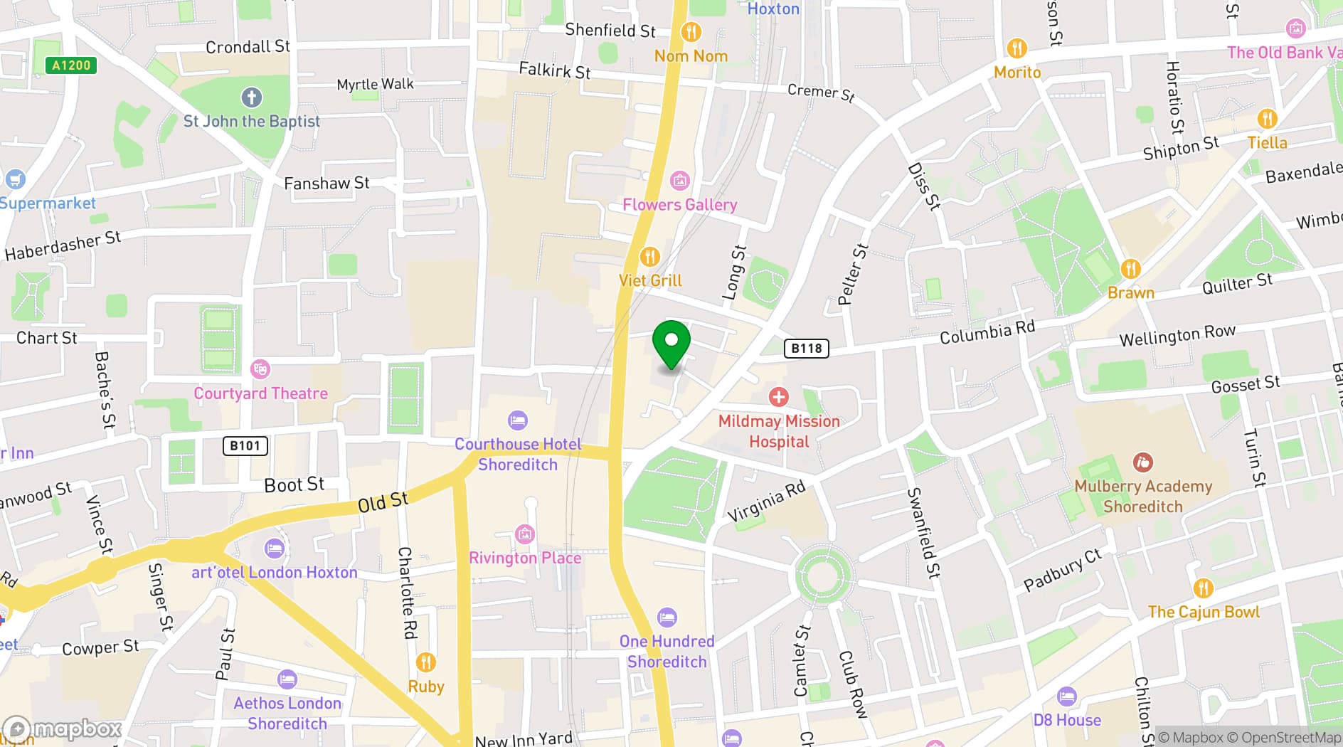 Map showing First Option Location Studio