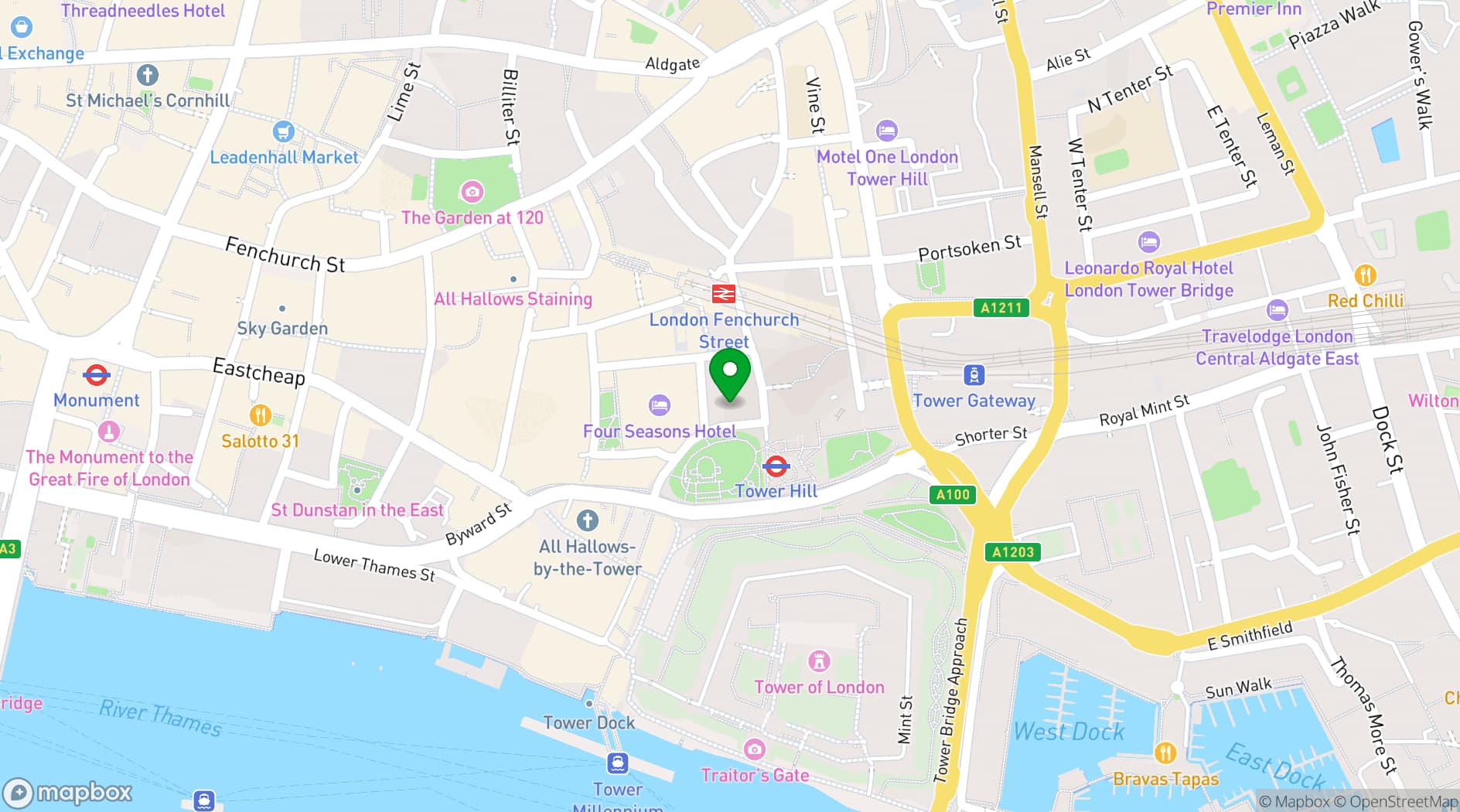Map showing Trinity House