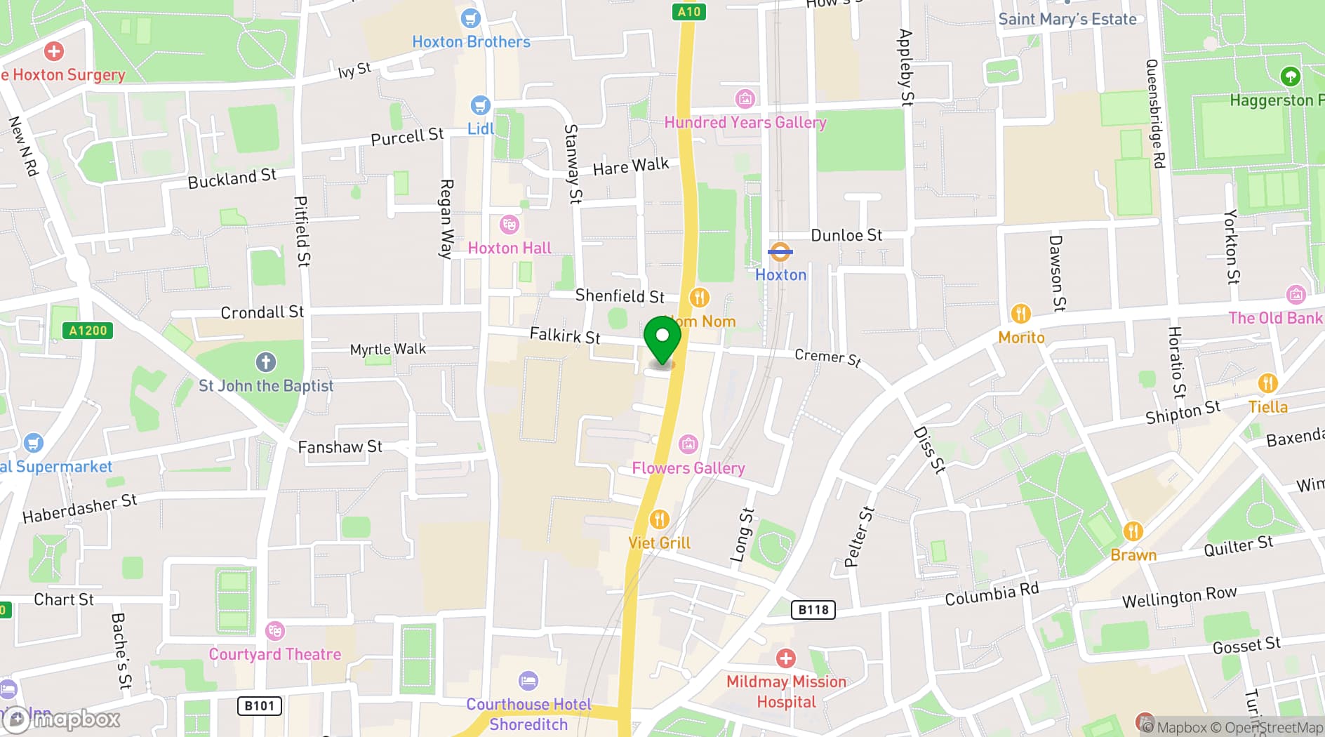 Map showing Rinse FM (Recording Studio)