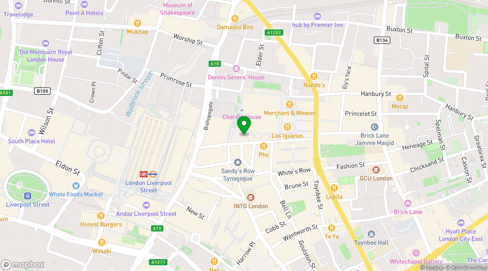 Map showing Studio Spitalfields