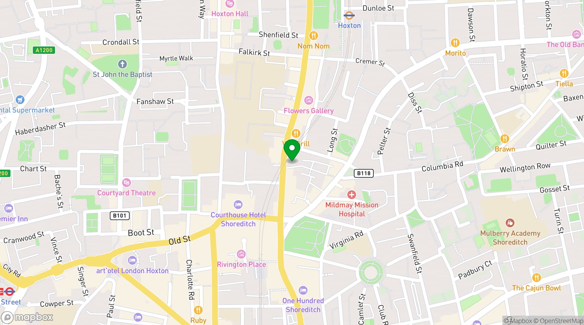 Map showing Rolling Stock London