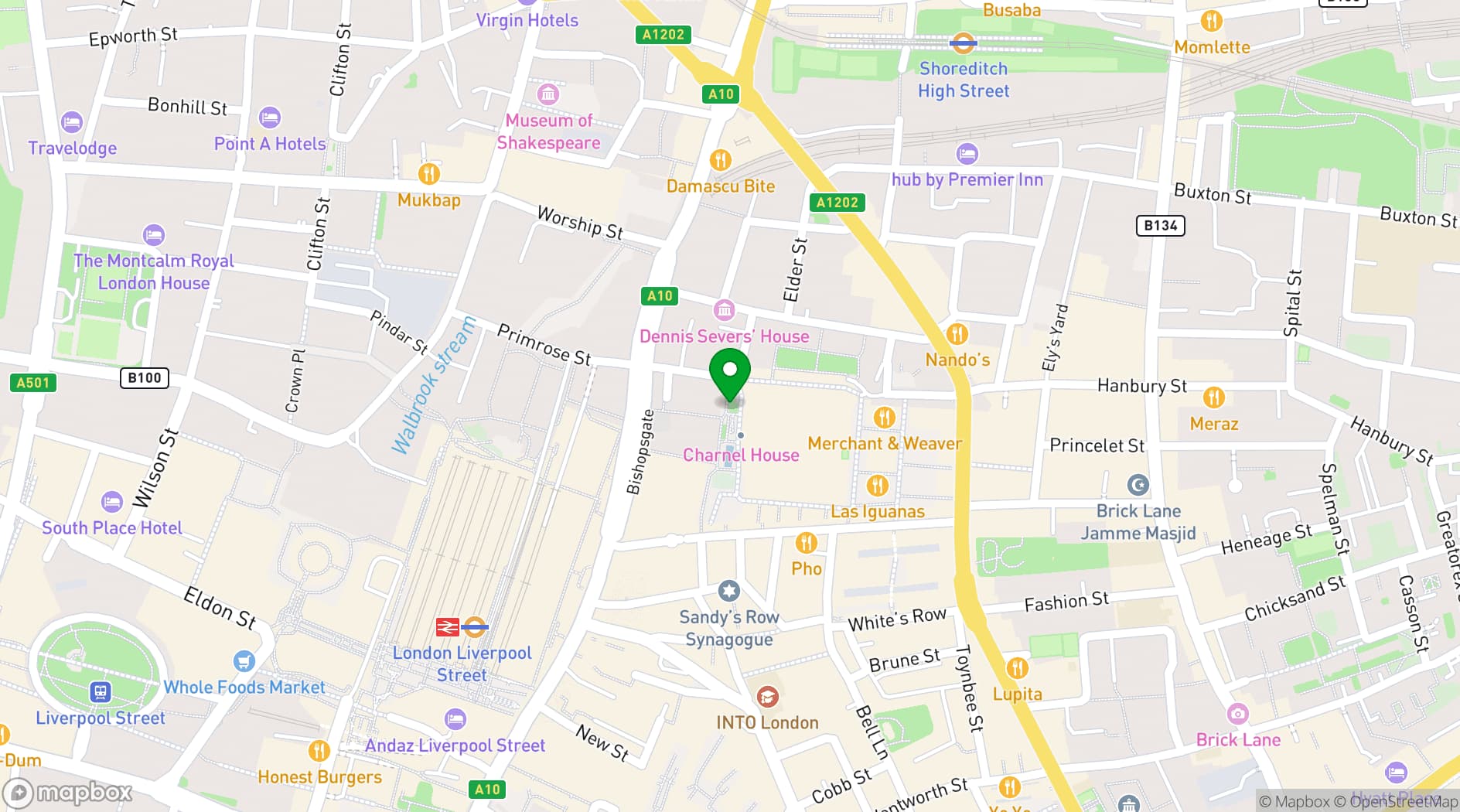 Map showing Galvin Bistrot & Bar