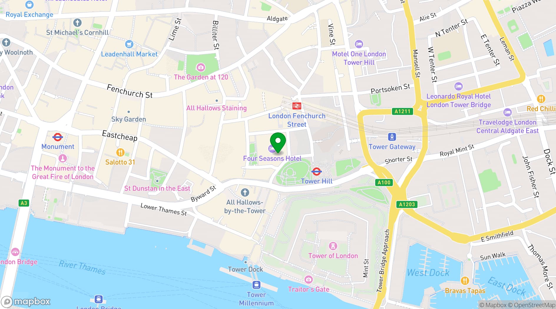 Map showing Ten Trinity Square