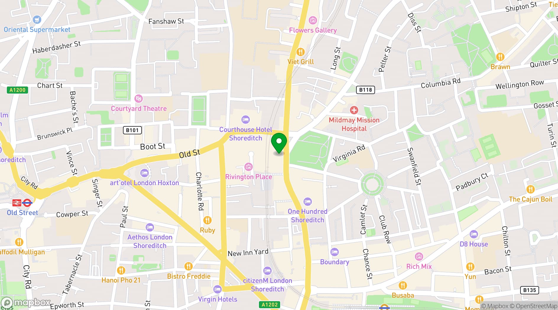 Map showing Cobalance Cafe