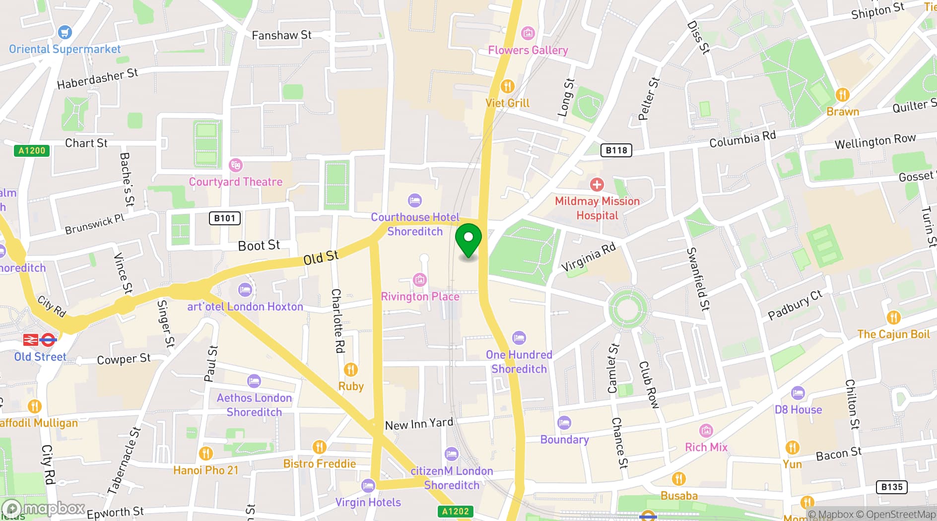 Map showing Buzzspace