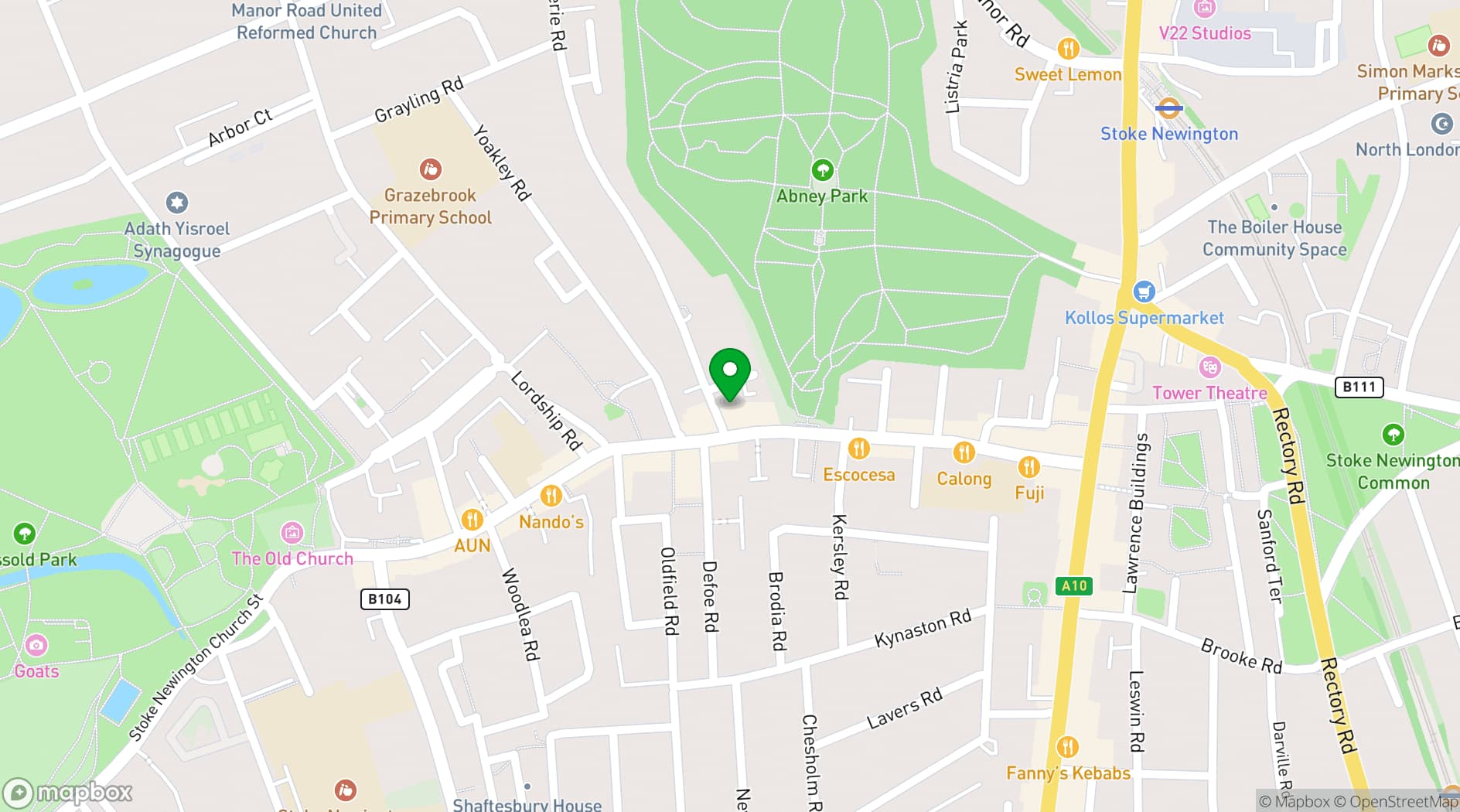 Map showing Reel Rebels Music Studios