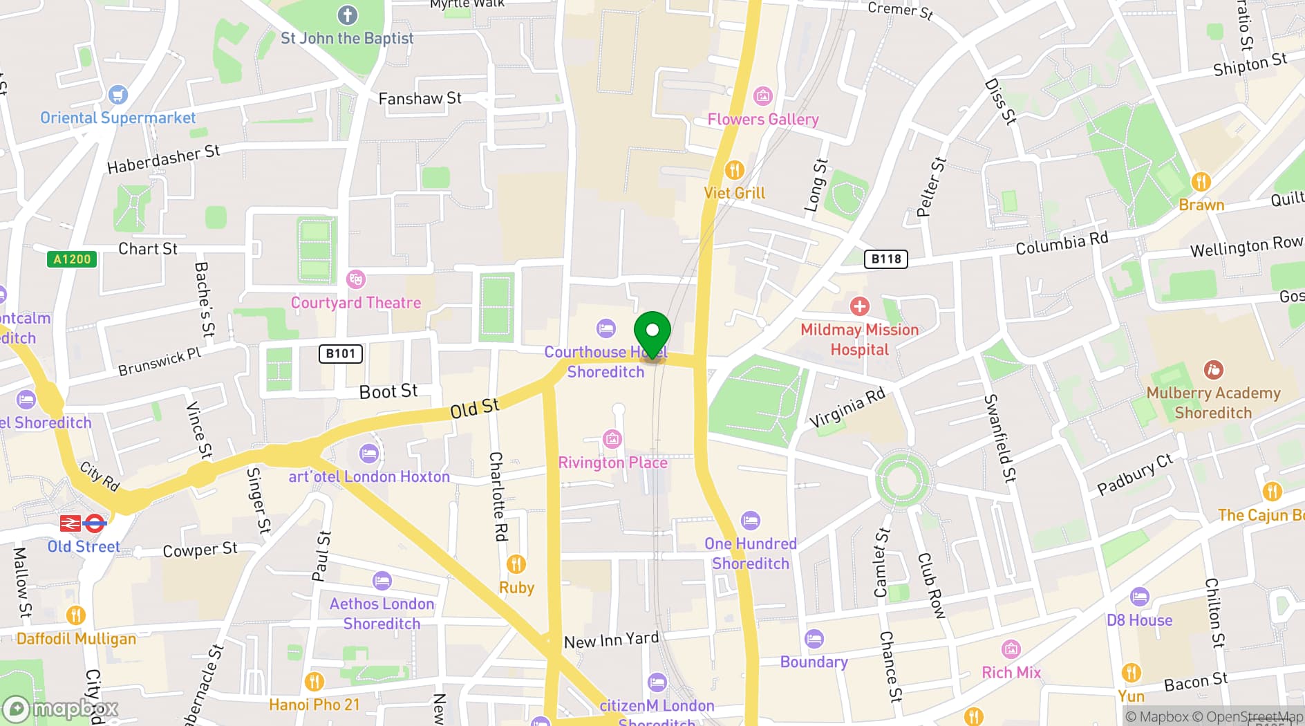 Map showing Behind The Bike Shed