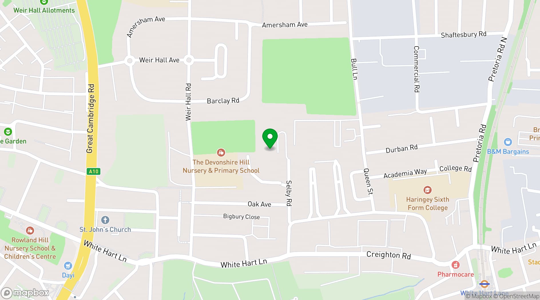 Map showing Selby Centre