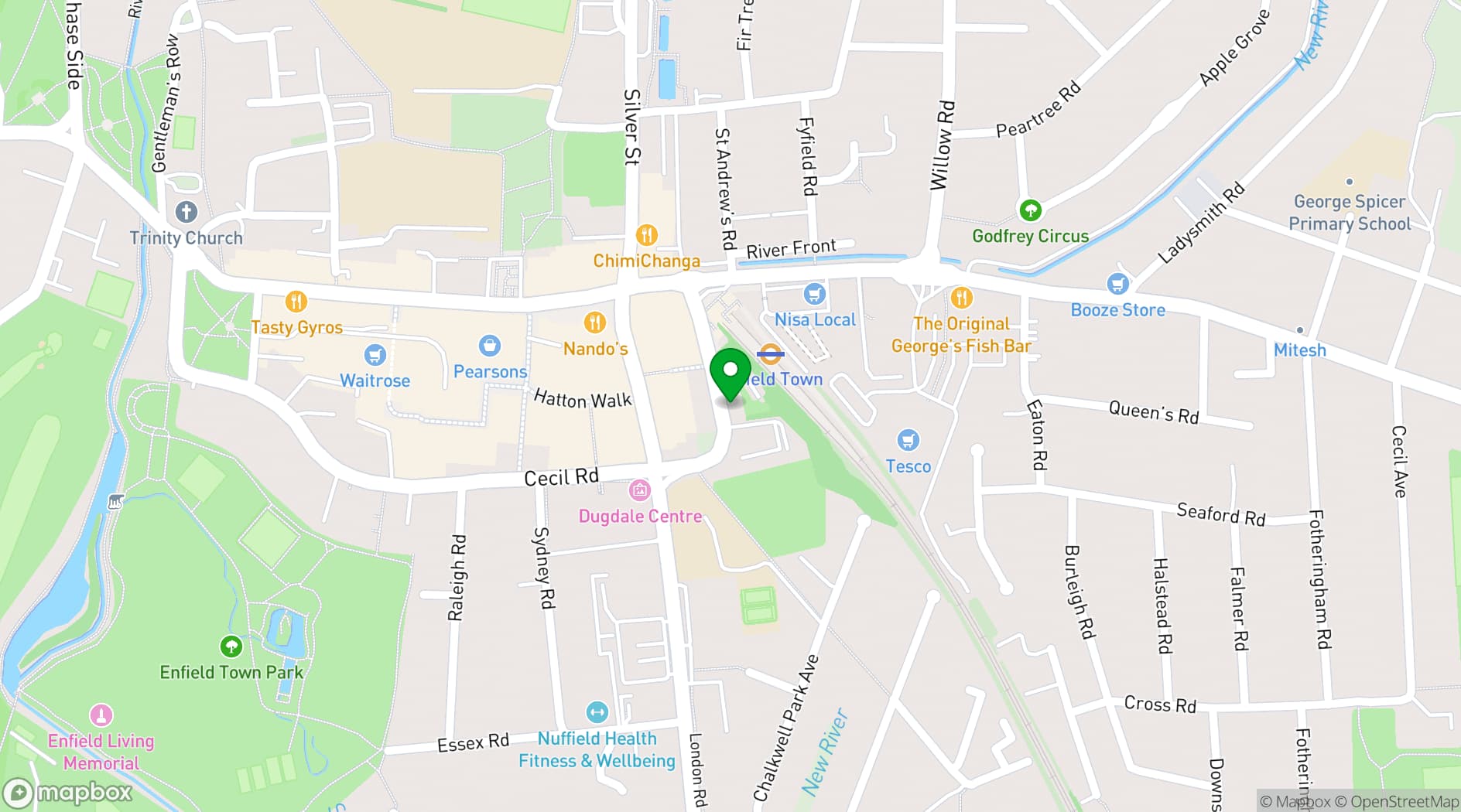 Map showing BABYLON BAR & LOUNGE