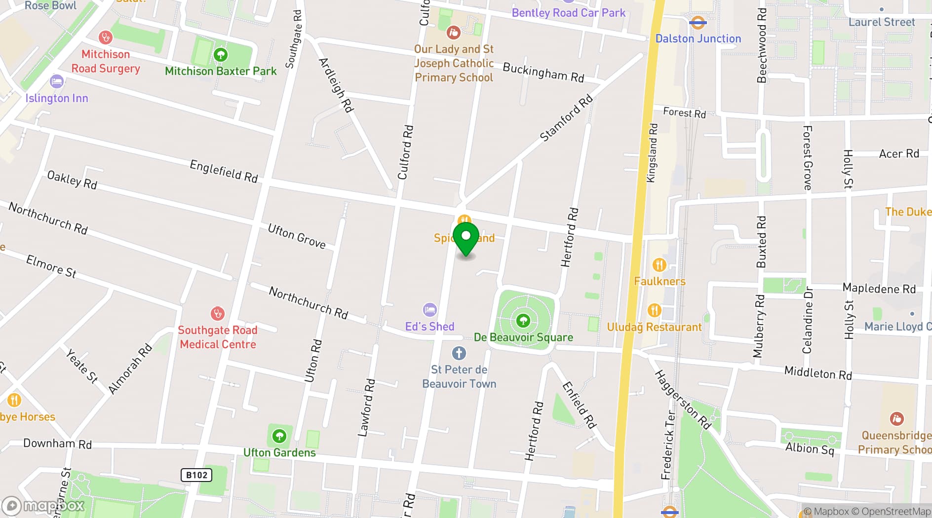 Map showing BLANK100
