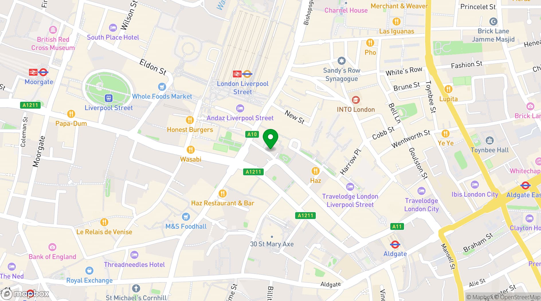 Map showing Pan Pacific London