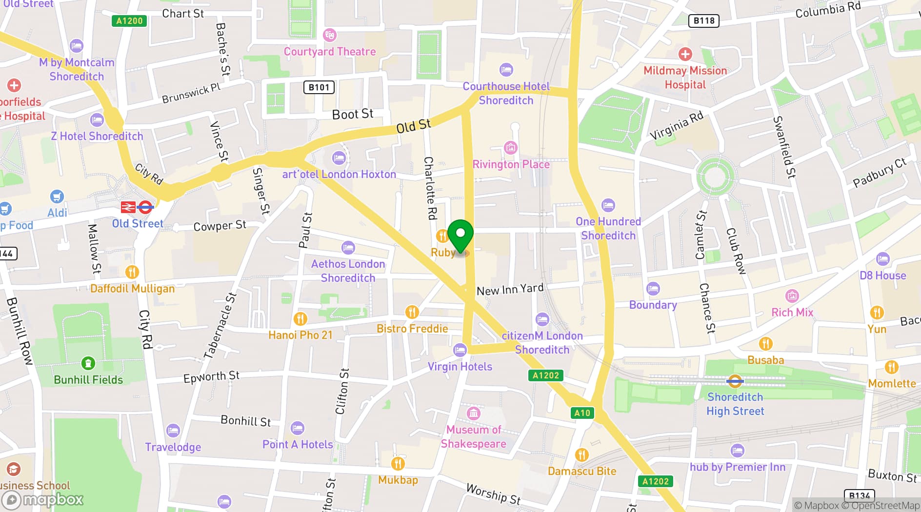 Map showing Blooming Founders