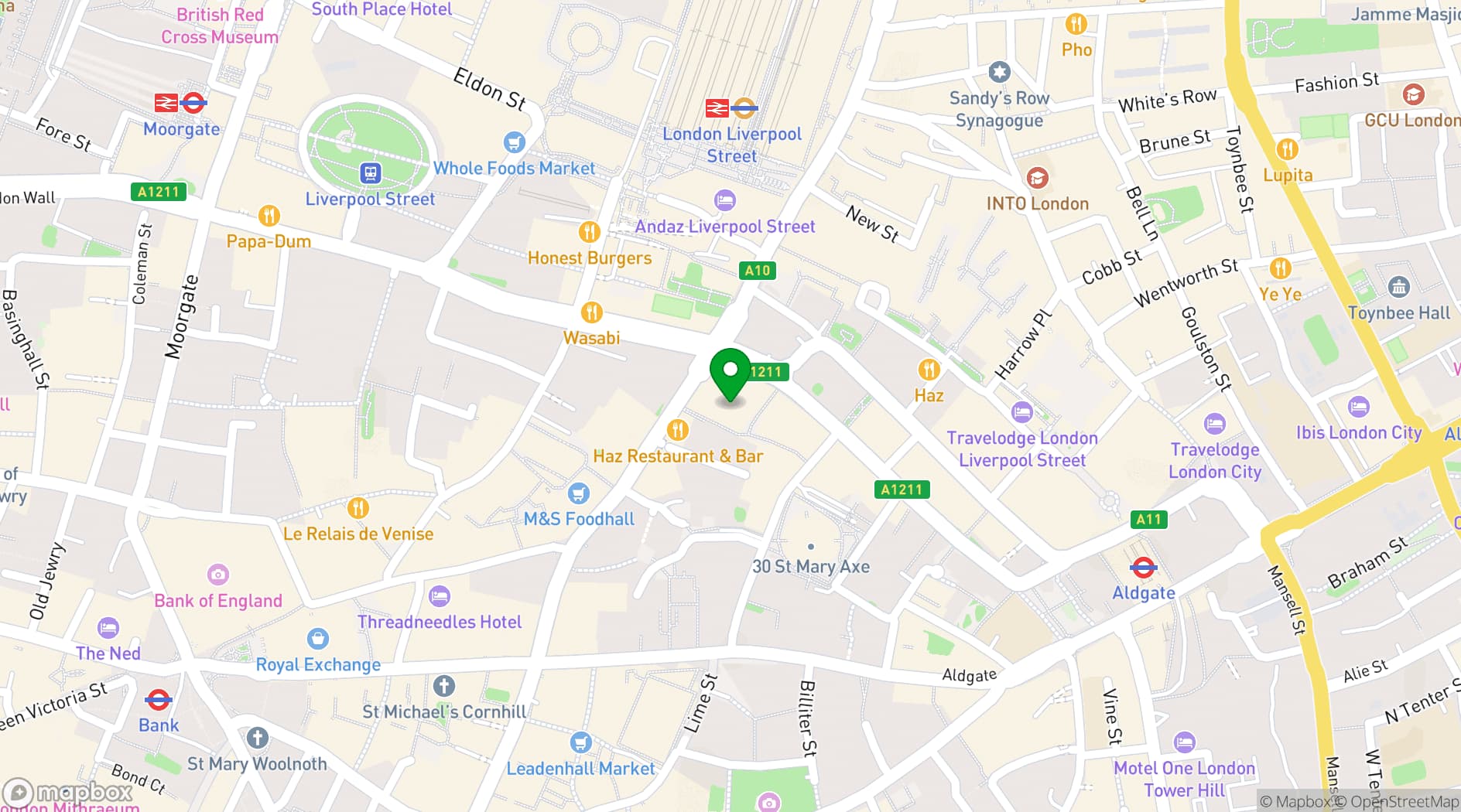 Map showing Seventy Eight Bishopsgate