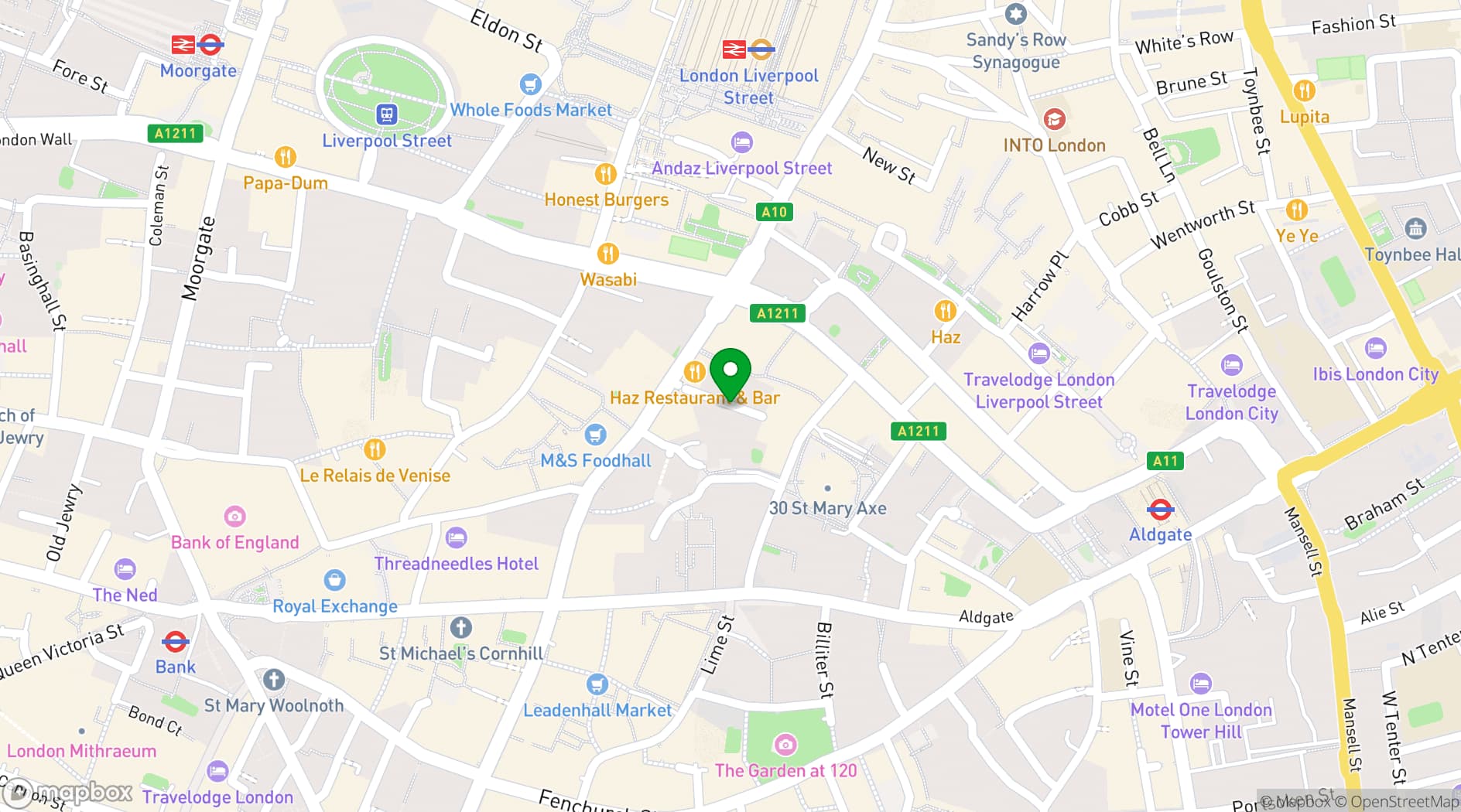 Map showing Leathersellers' Hall