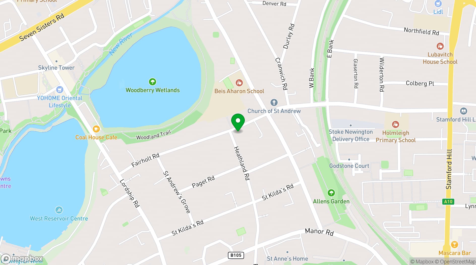 Map showing Beis Shmuel Hall