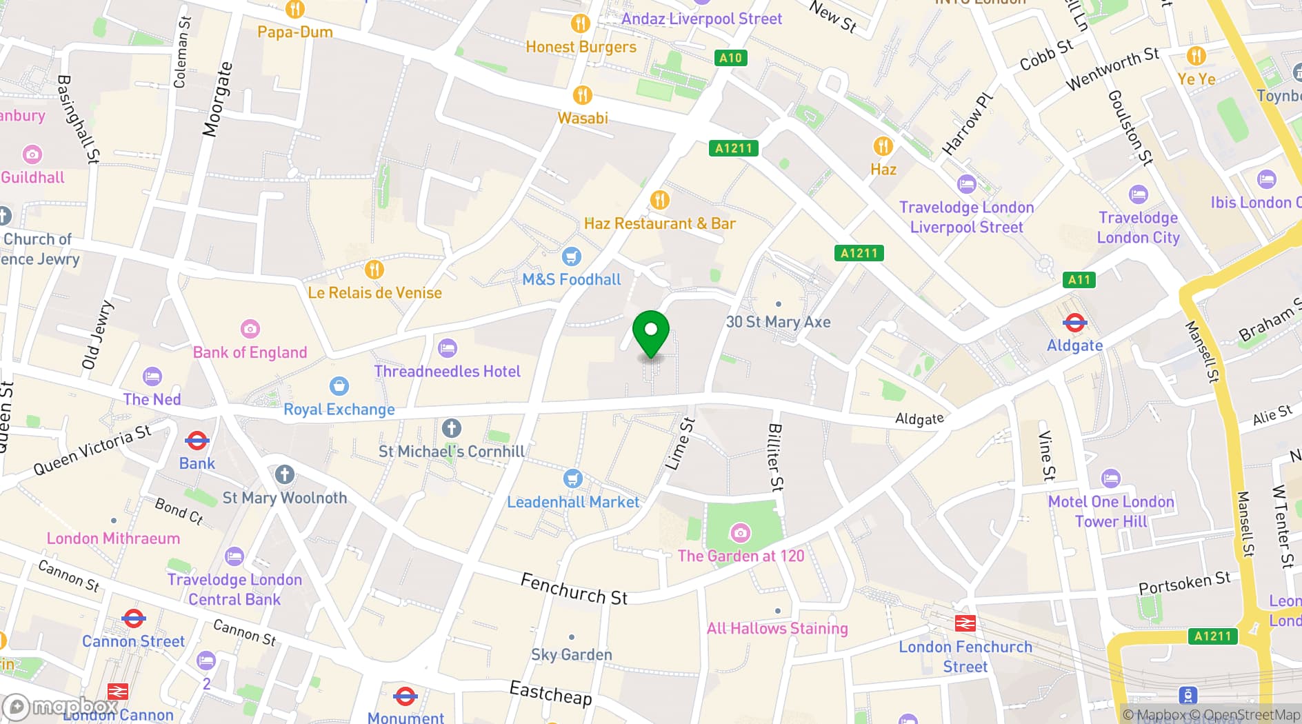 Map showing The Leadenhall Building