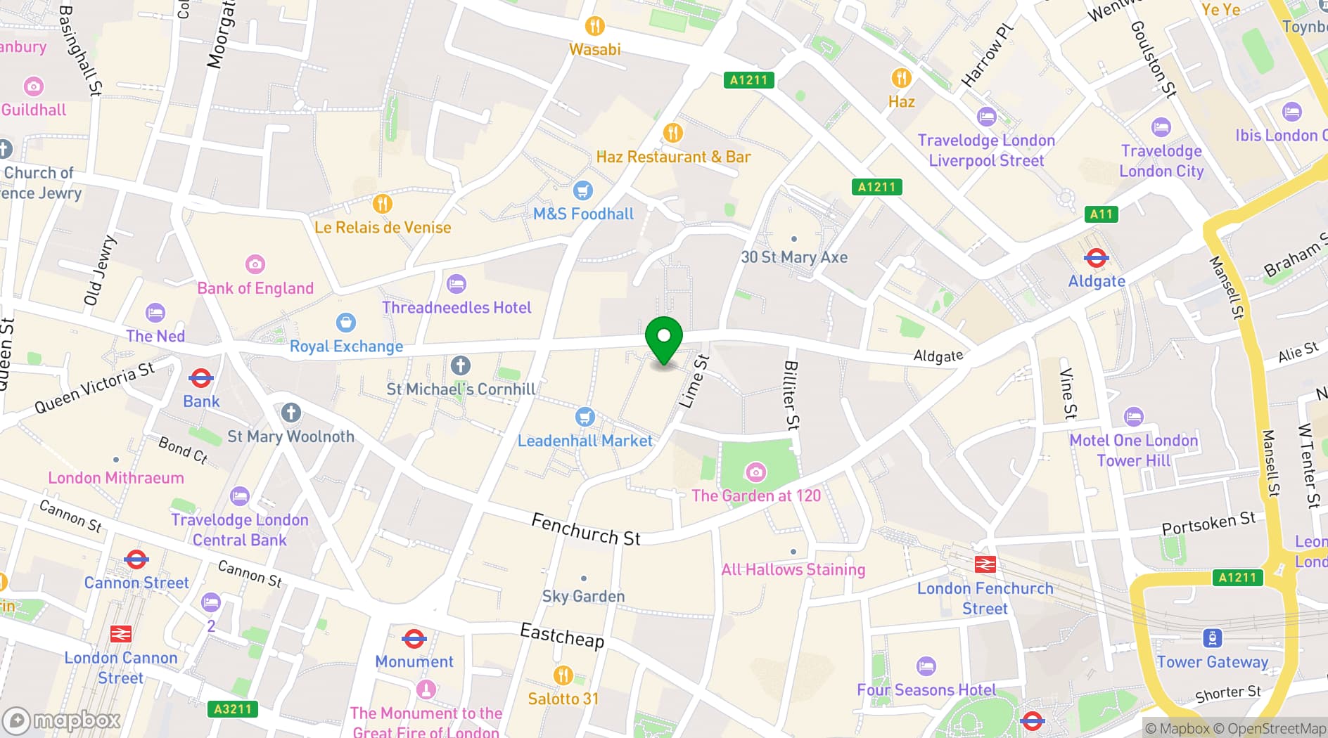 Map showing Lloyd's Building