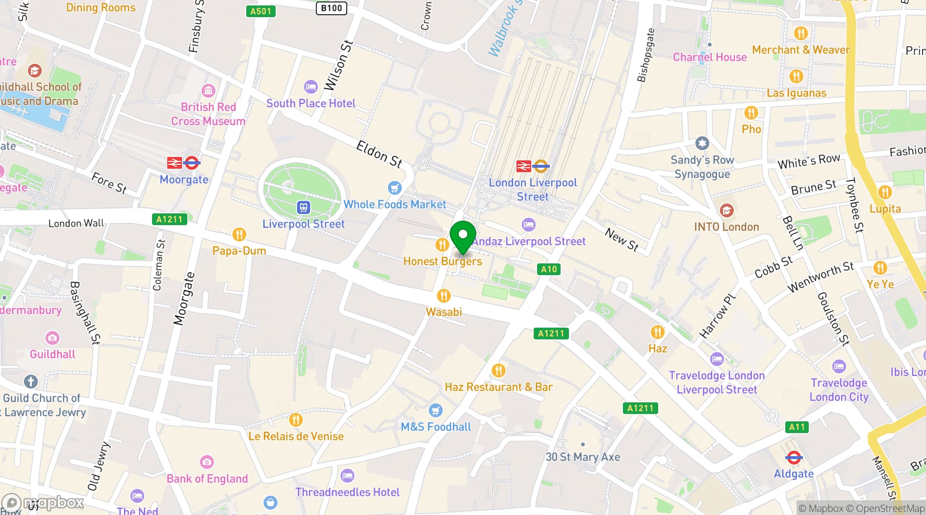 Map showing The Ivy City Garden