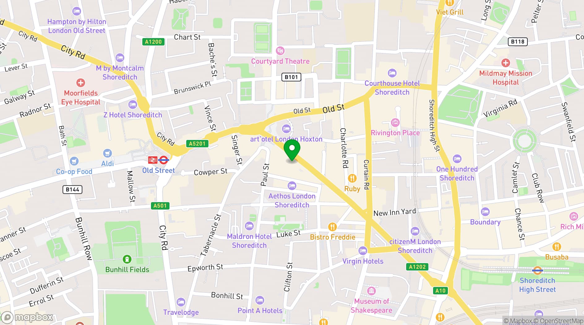 Map showing Bambini Club London