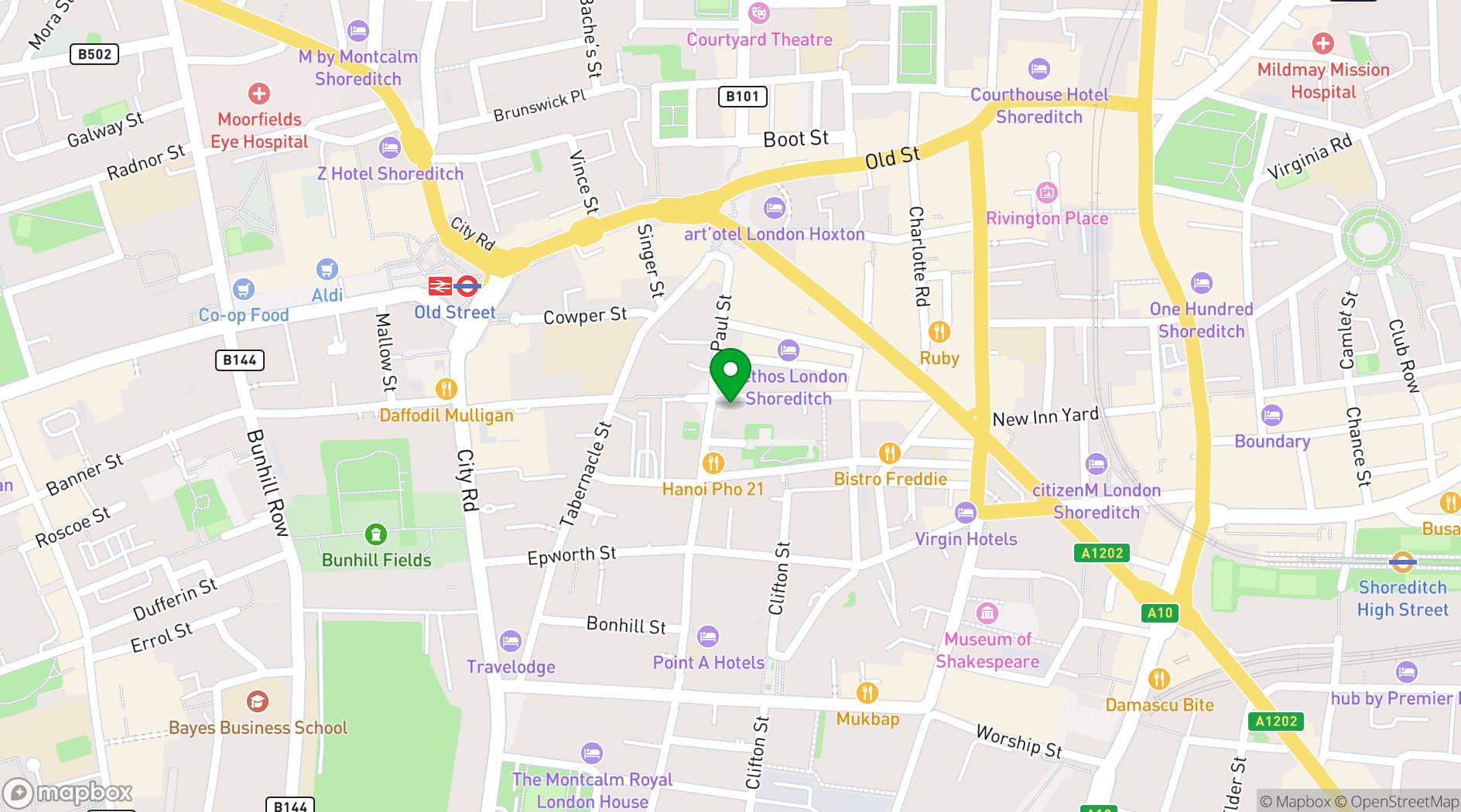 Map showing The Old Street Gallery