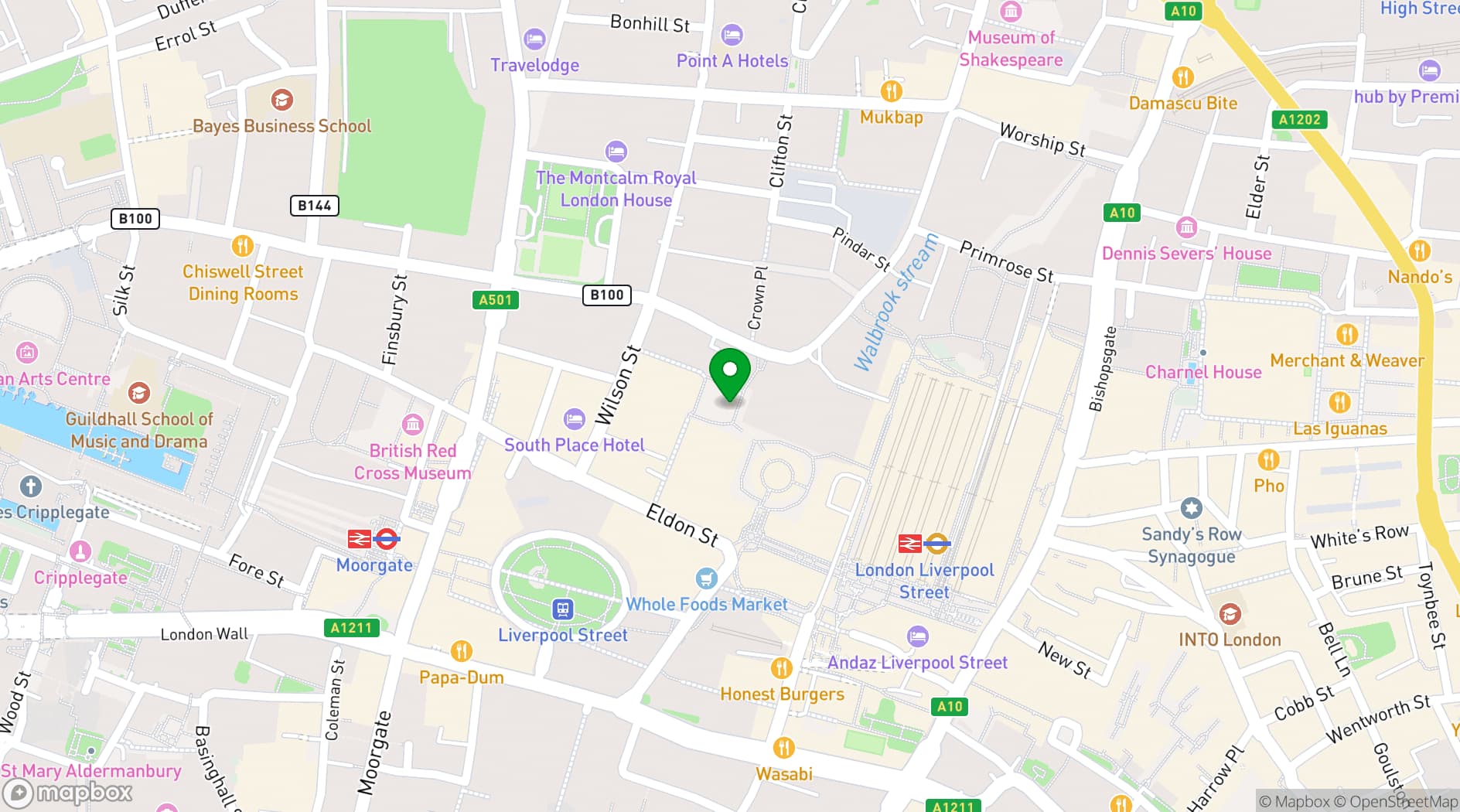 Map showing Gaucho Broadgate
