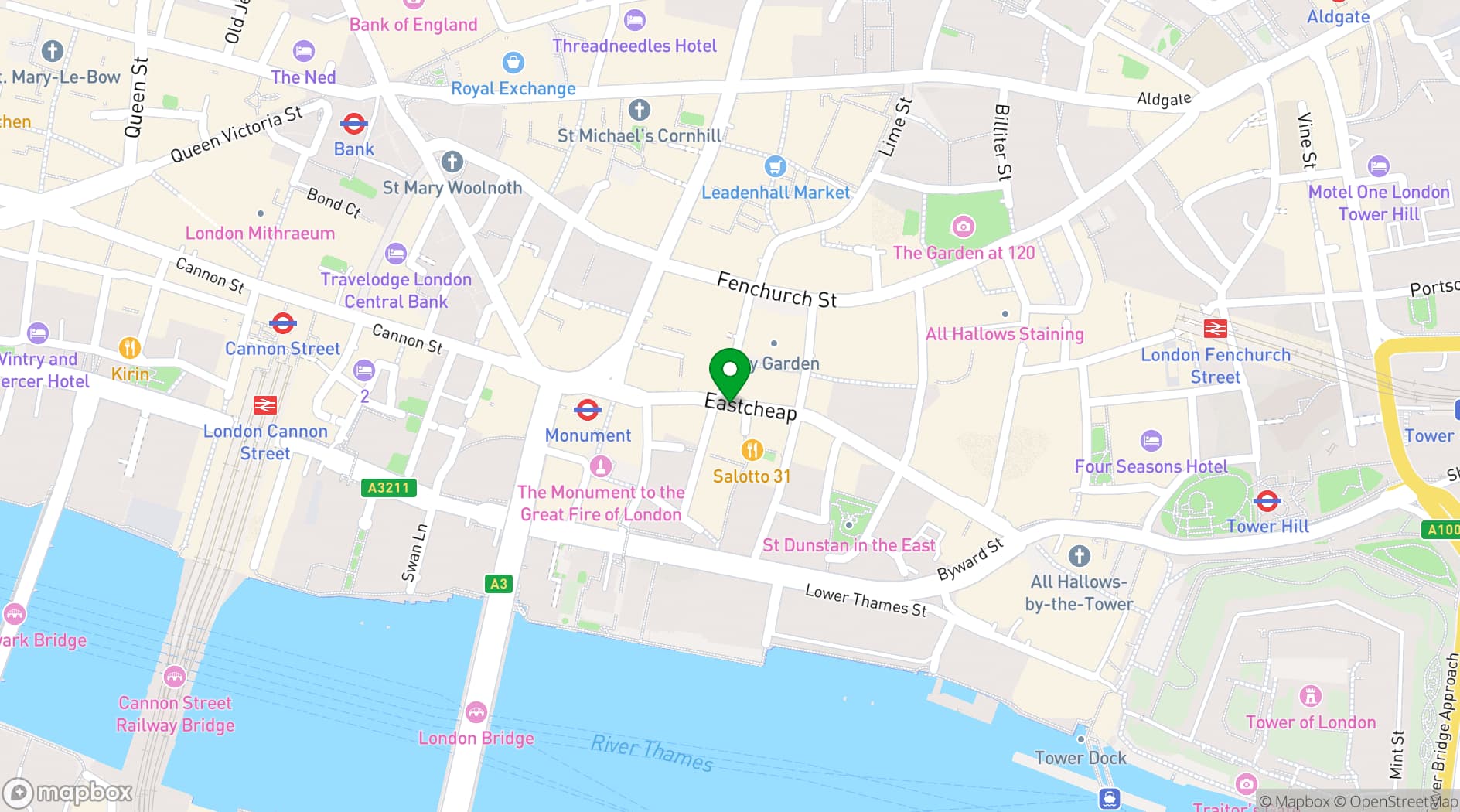 Map showing Dirty Martini Monument
