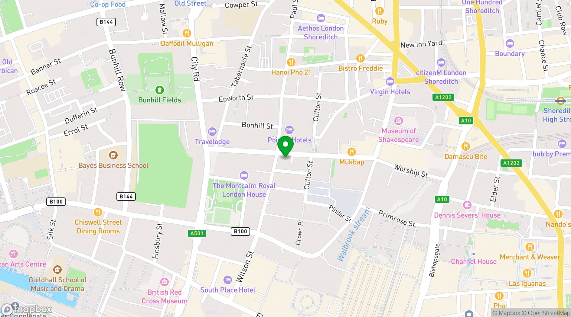 Map showing Podshop Studios - Podcast Recording Studio