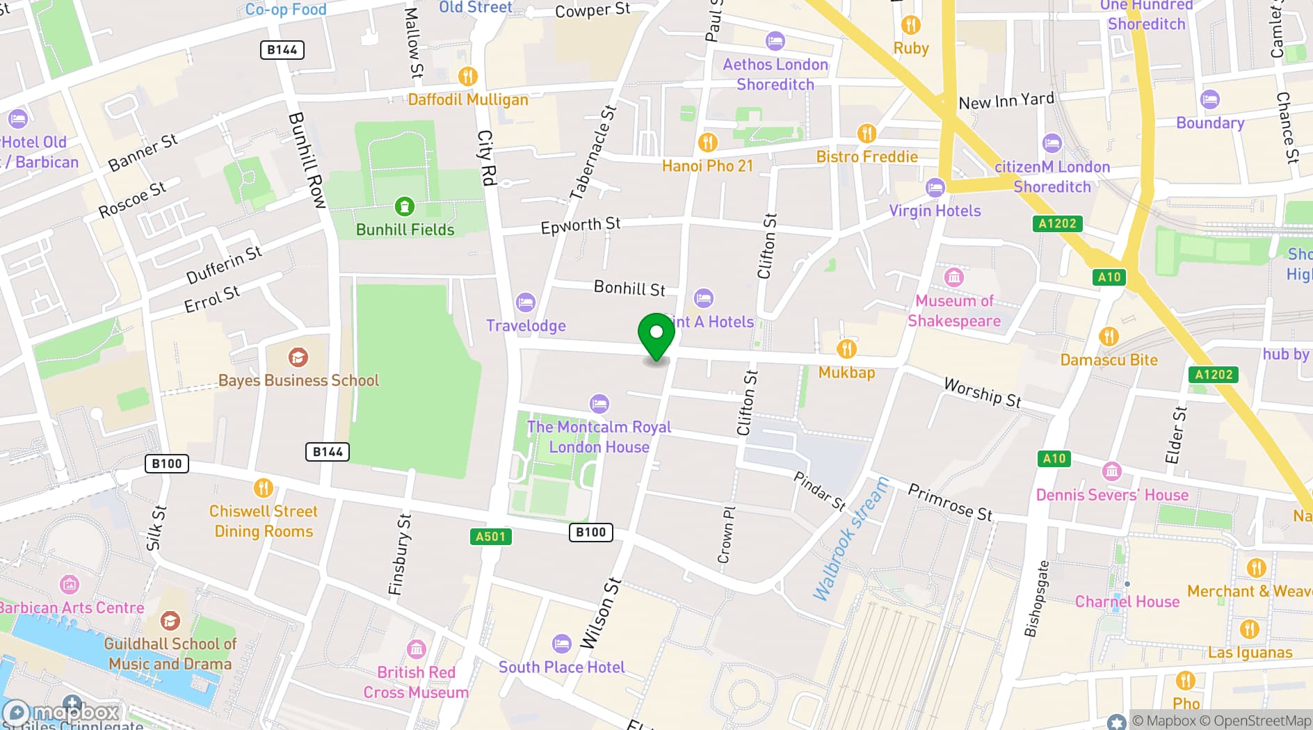Map showing IDEALondon 