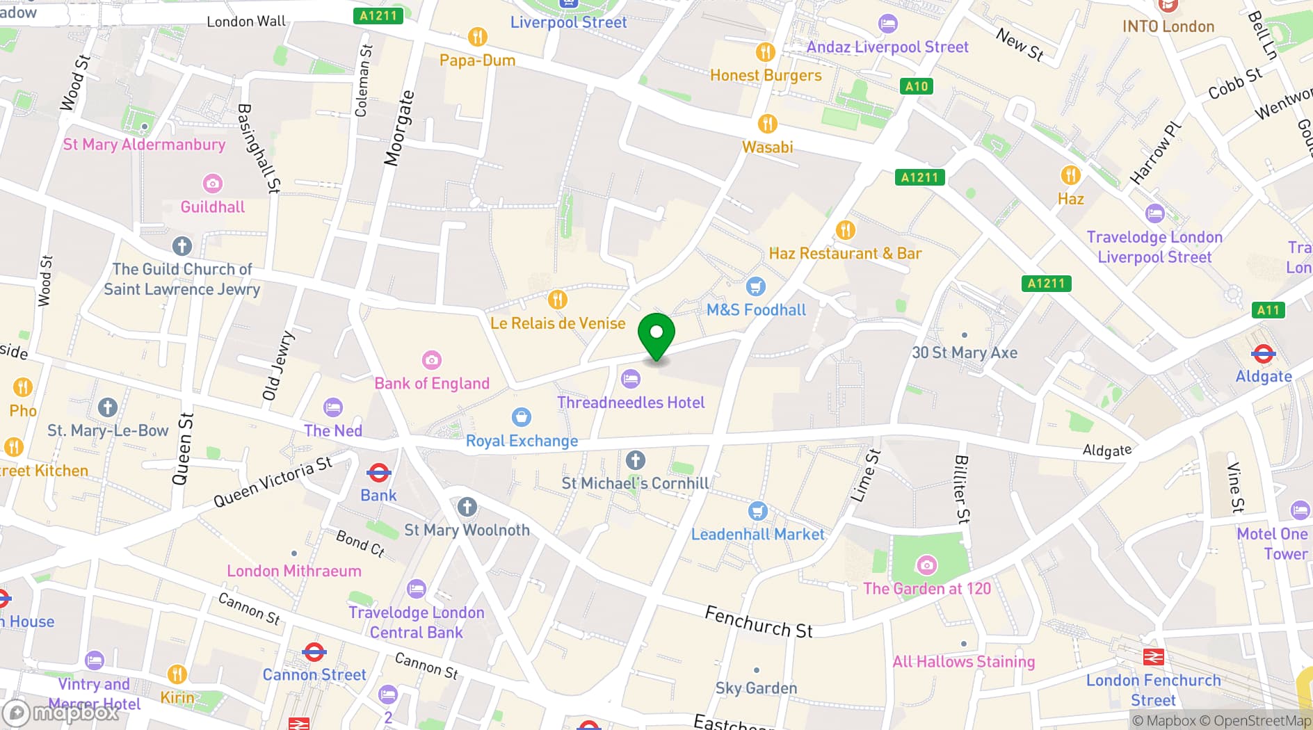 Map showing Merchant Taylors' Hall 