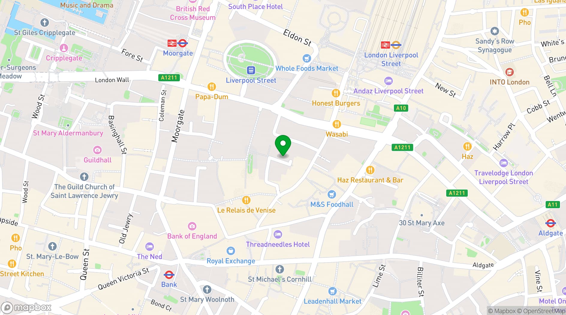 Map showing Balls Brothers Austin Friars