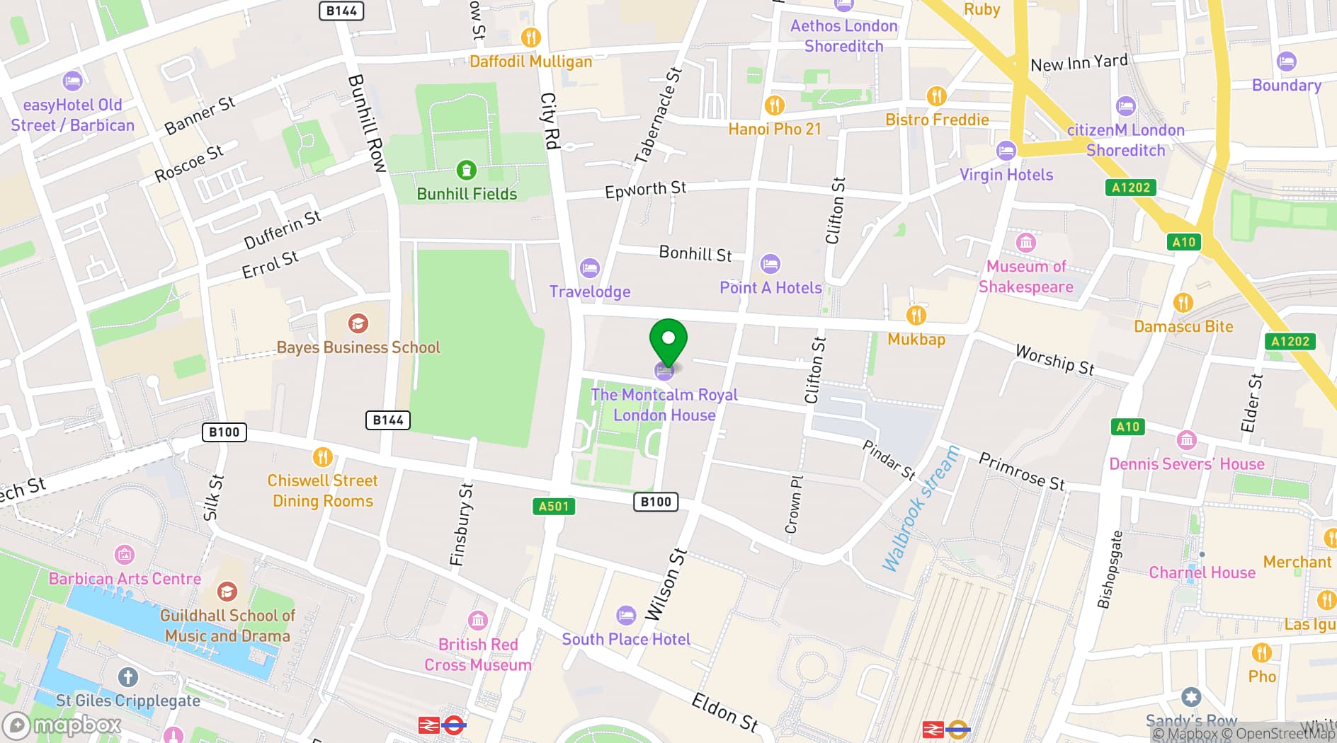Map showing Aviary