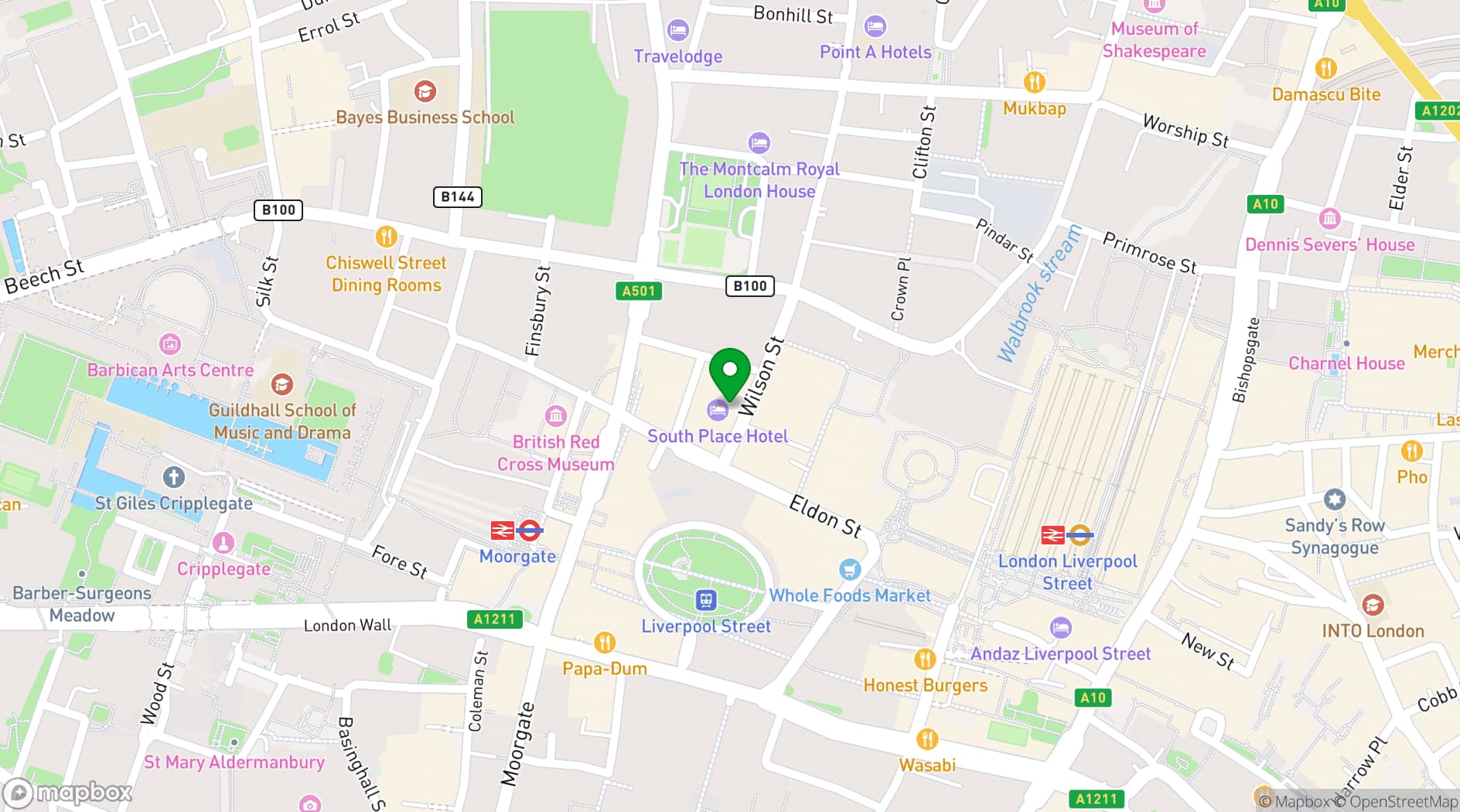 Map showing Bangers Bar and Grill