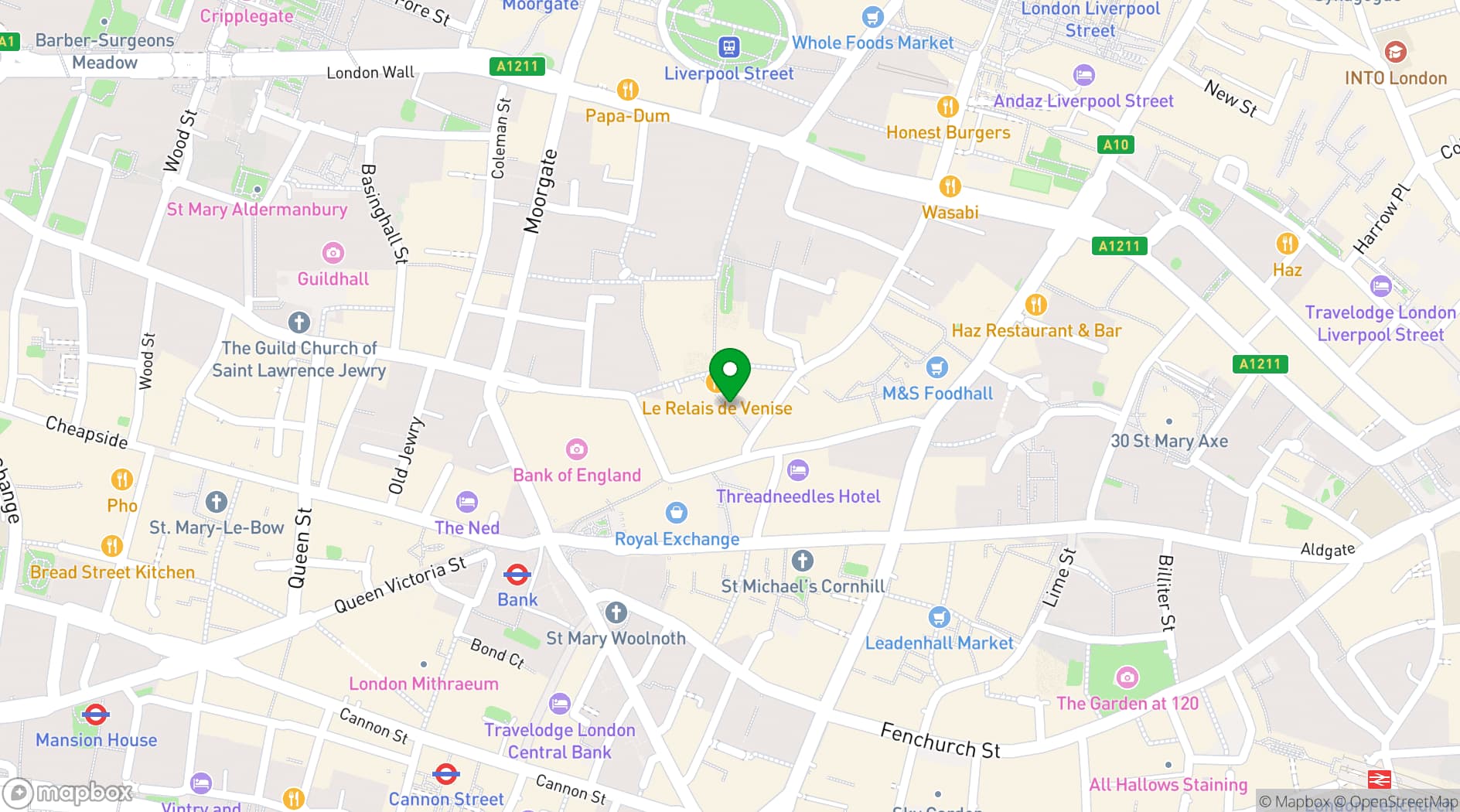 Map showing M Threadneedle Street