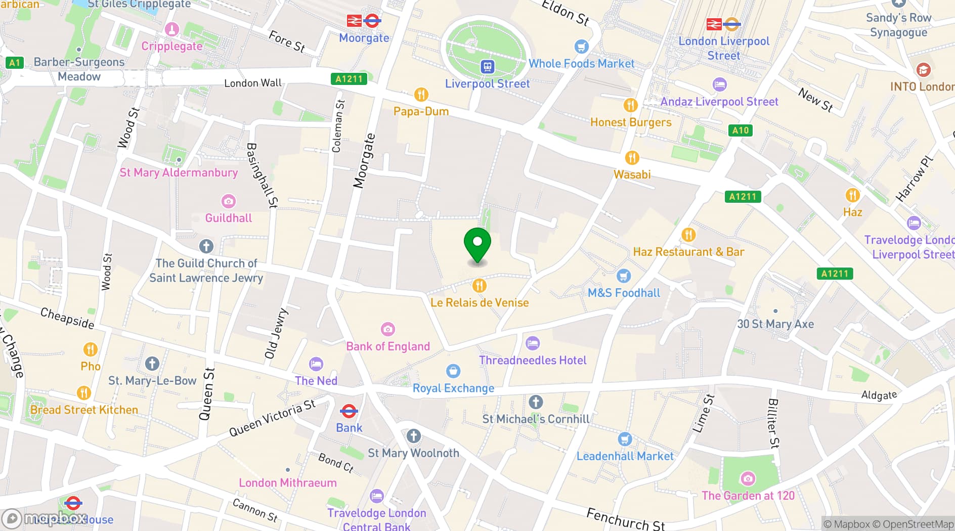 Map showing Drapers' Hall