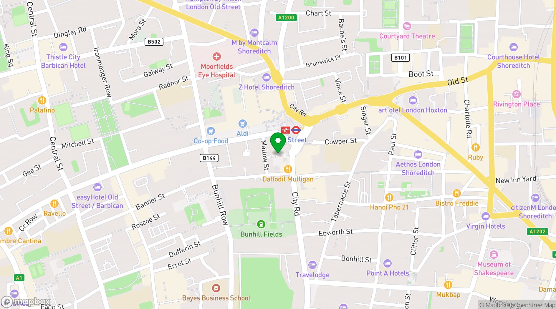 Map showing White Collar Factory