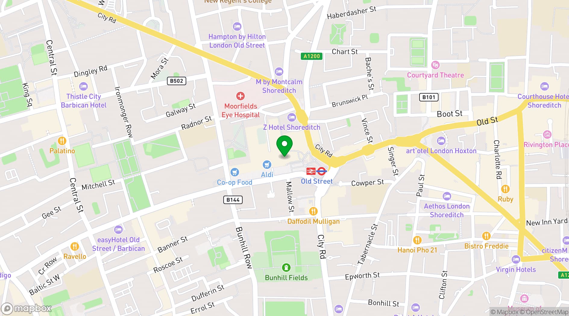 Map showing Serata Hall