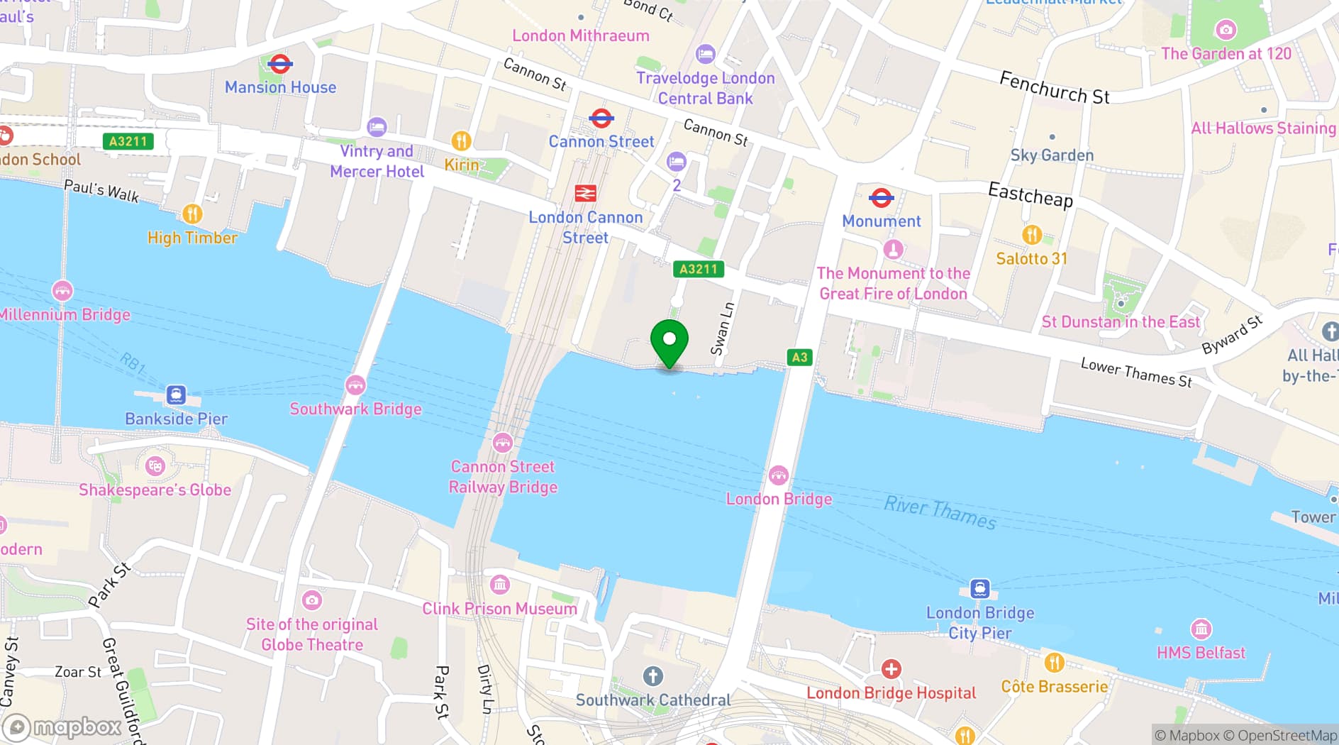 Map showing The Oyster Shed