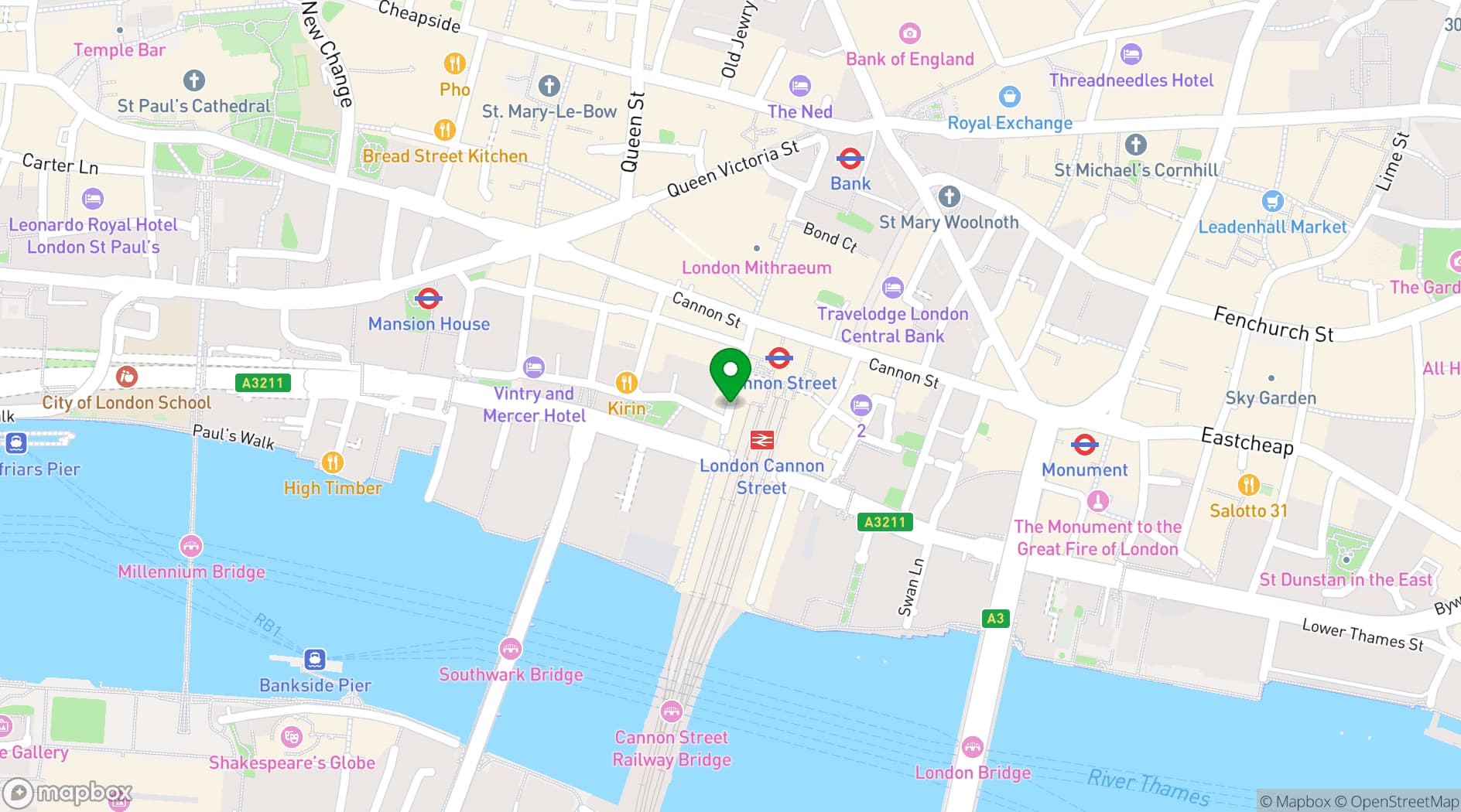 Map showing Tallow Chandlers' Hall