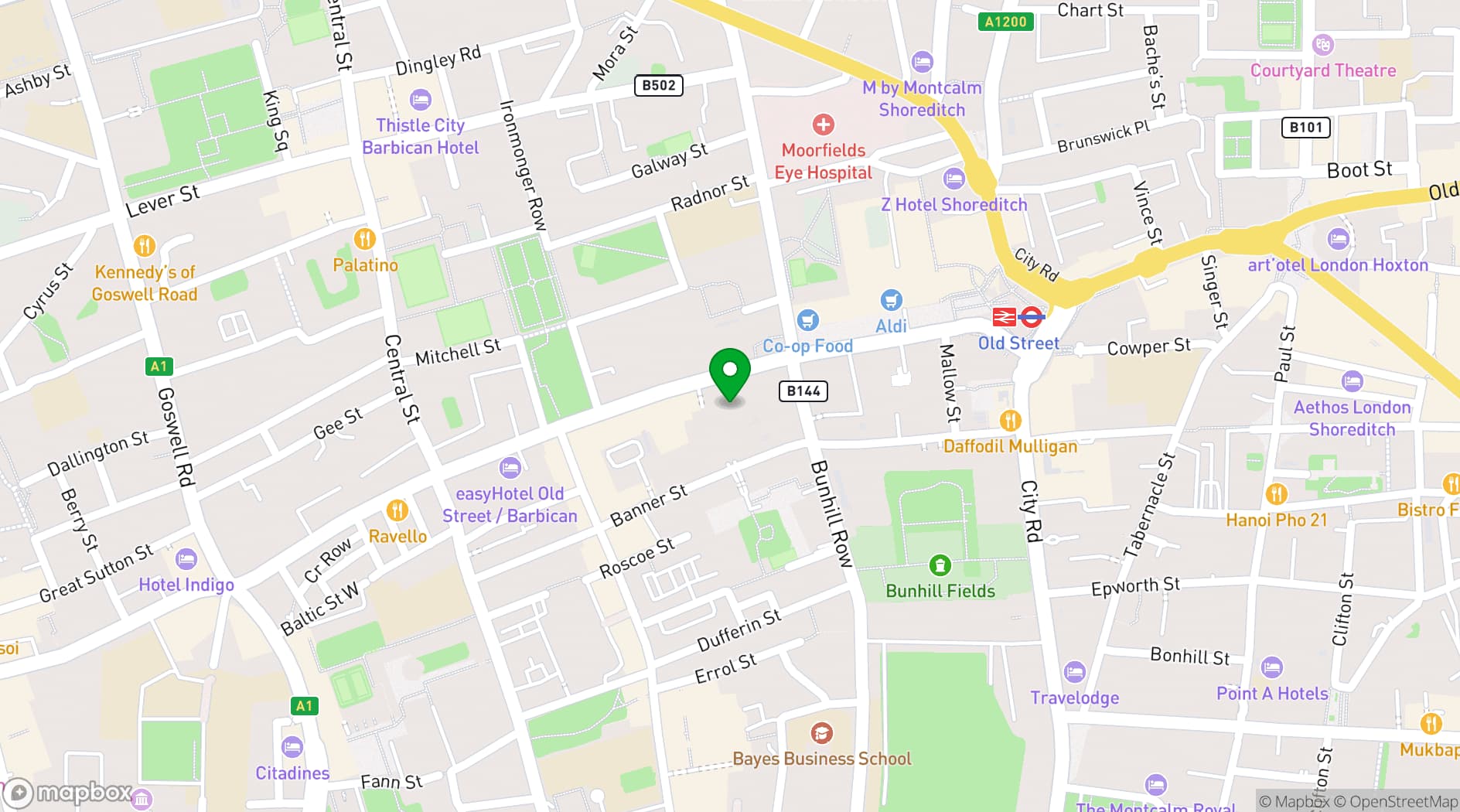 Map showing Mindspace Old Street