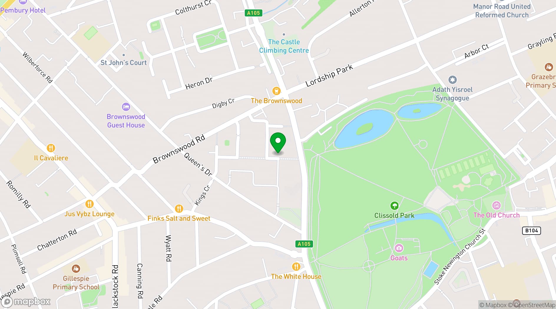 Map showing Hackney Showroom