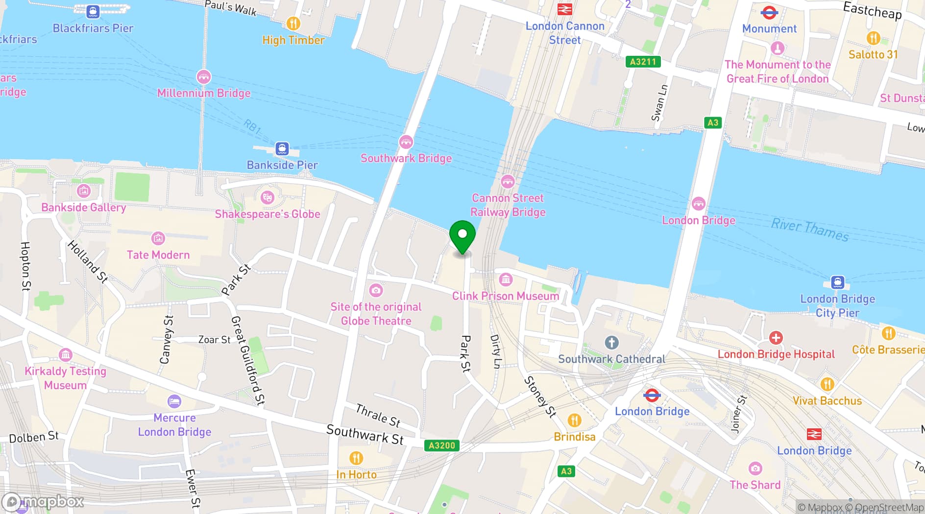 Map showing Anchor - Bankside