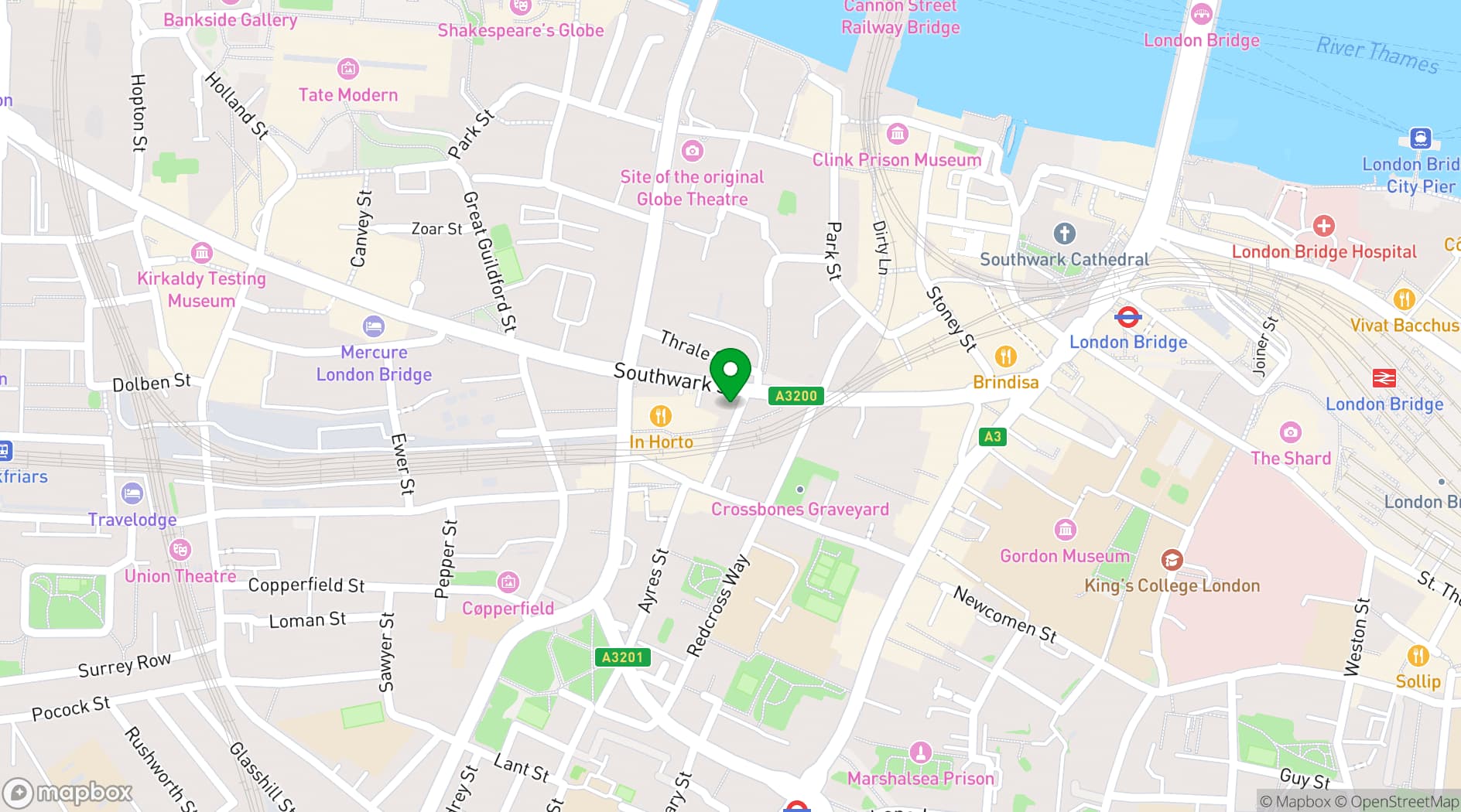 Map showing Menier Room