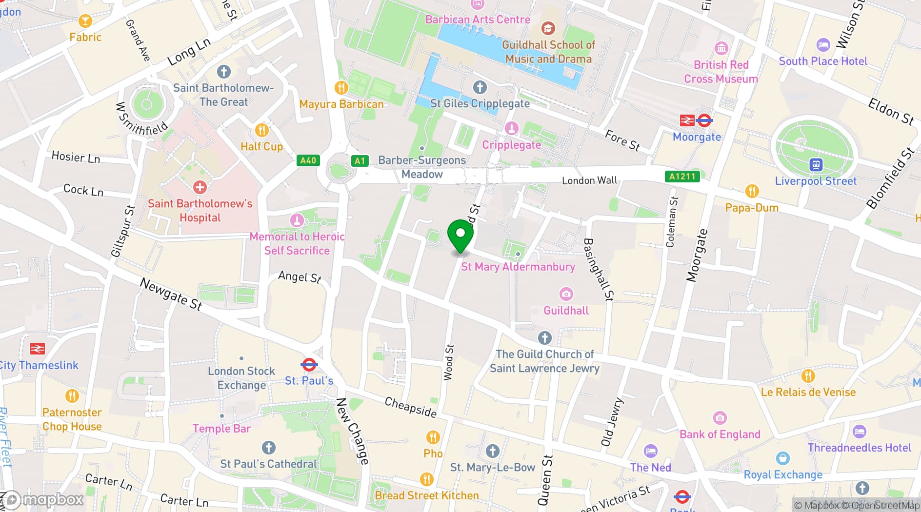 Map showing Slug & Lettuce, St. Pauls