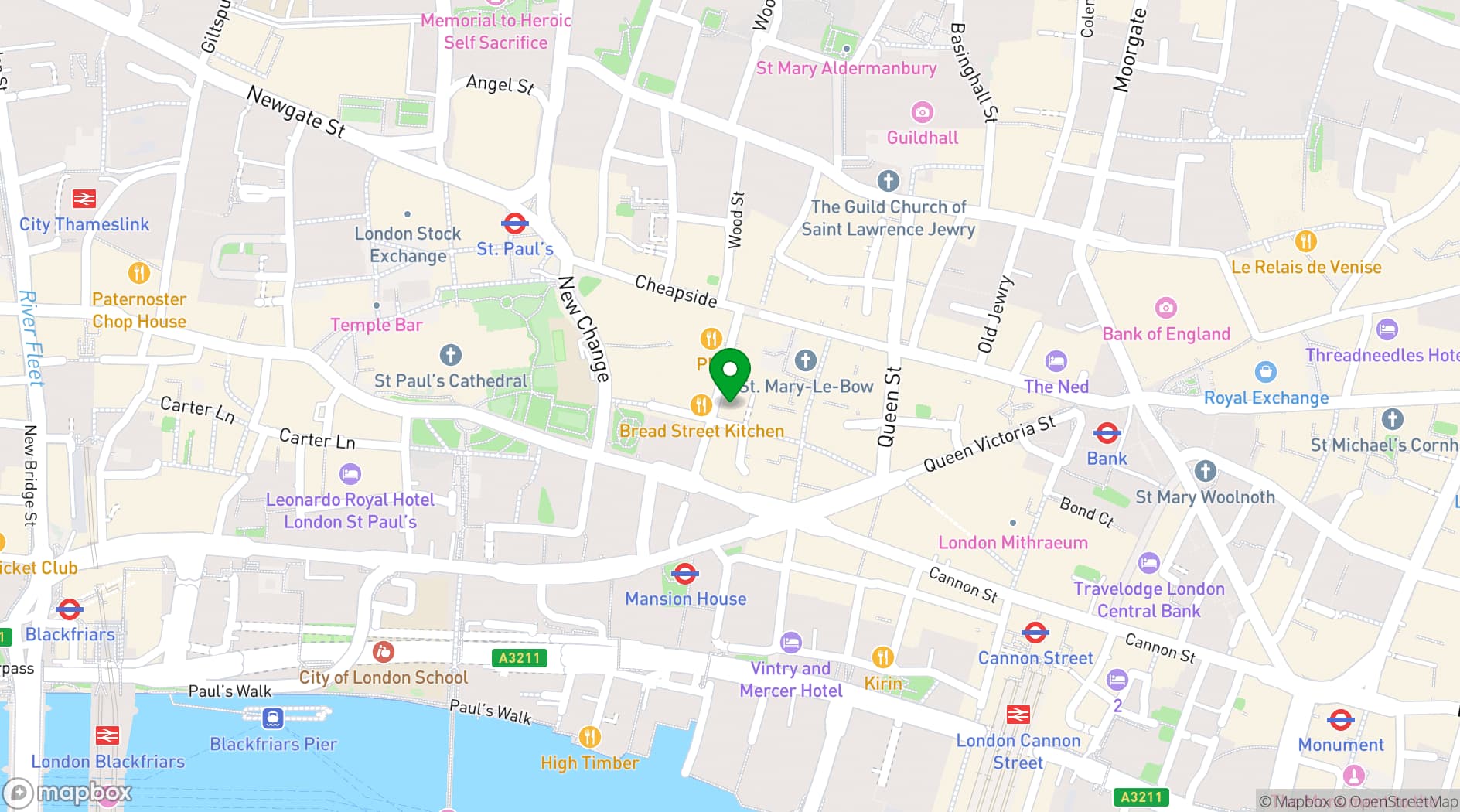 Map showing The Lucky Goat