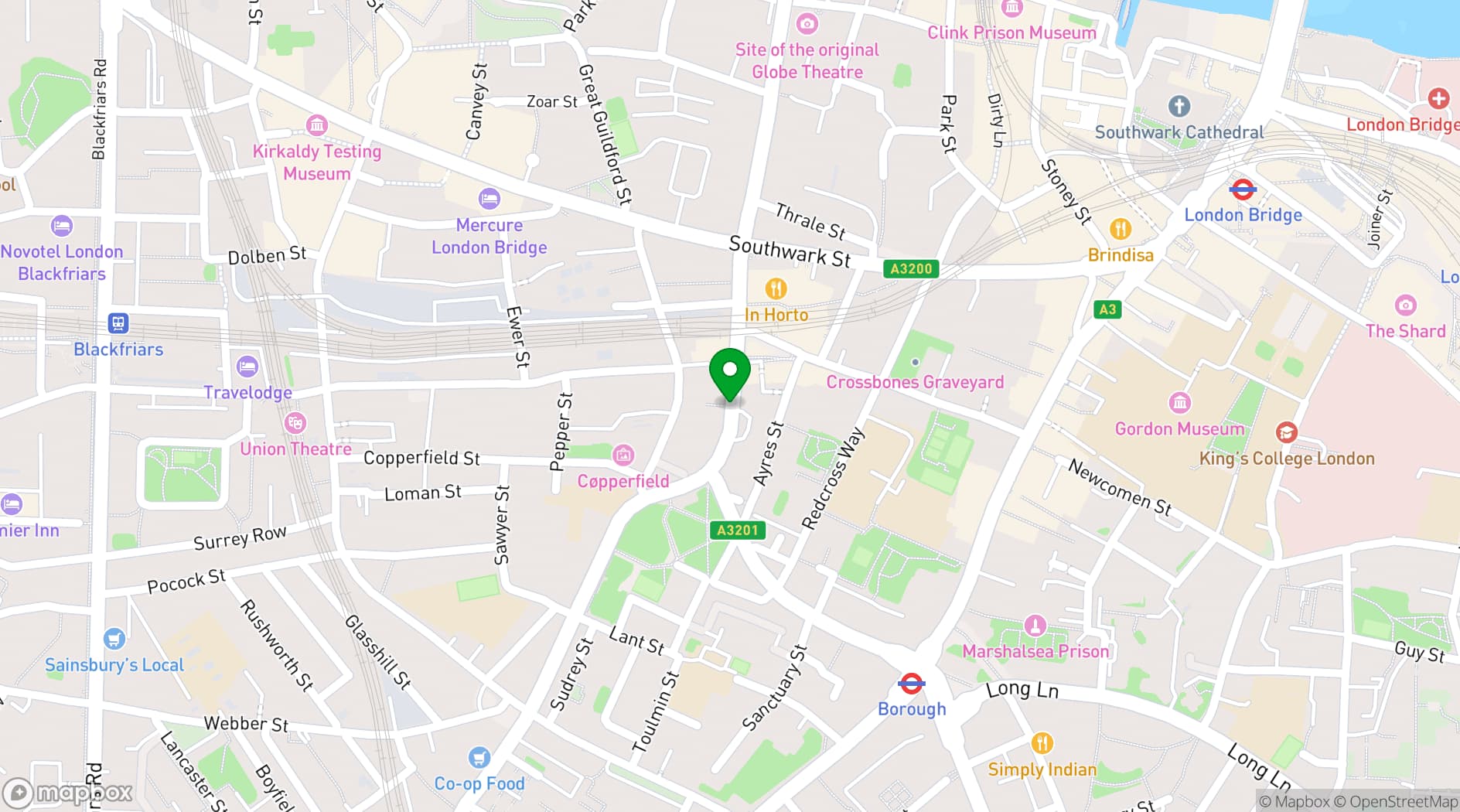 Map showing Novotel London City South