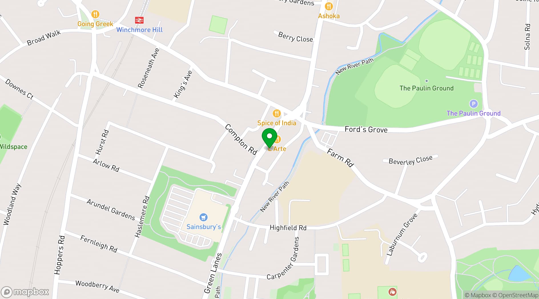 Map showing Hot Rocks