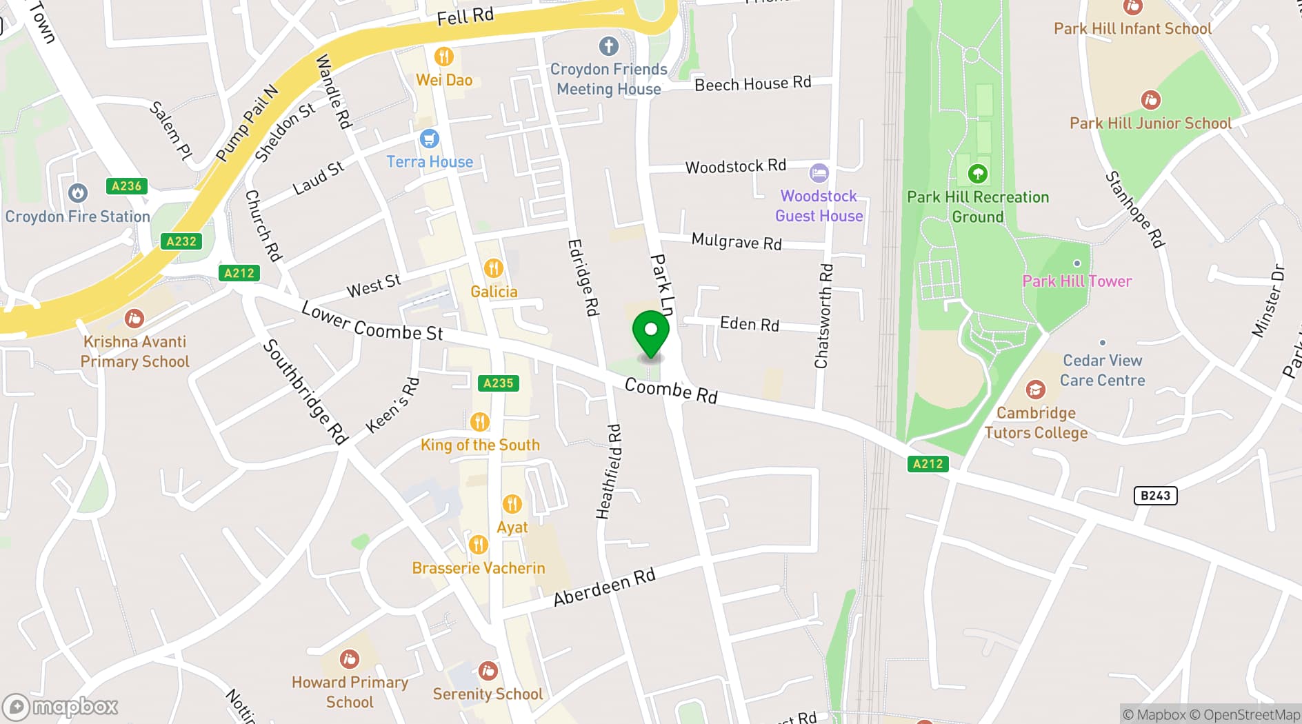 Map showing Ruskin House