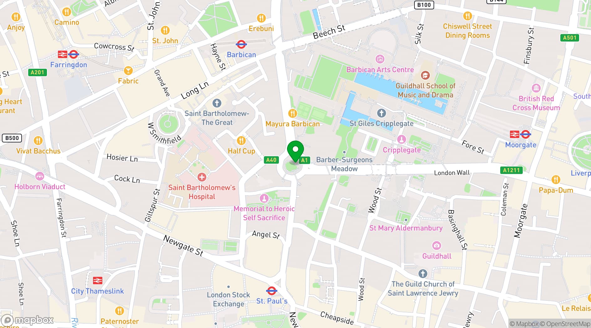 Map showing London Museum Spaces